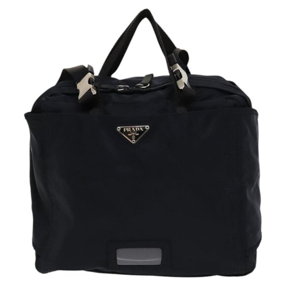 PRADA Backpack Nylon Navy Silver Auth - Picture 1 of 16